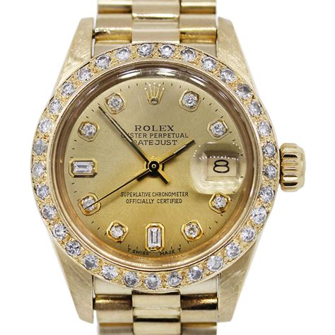 rolex 6927 ladies|ladies gold Rolex diamond bezel.